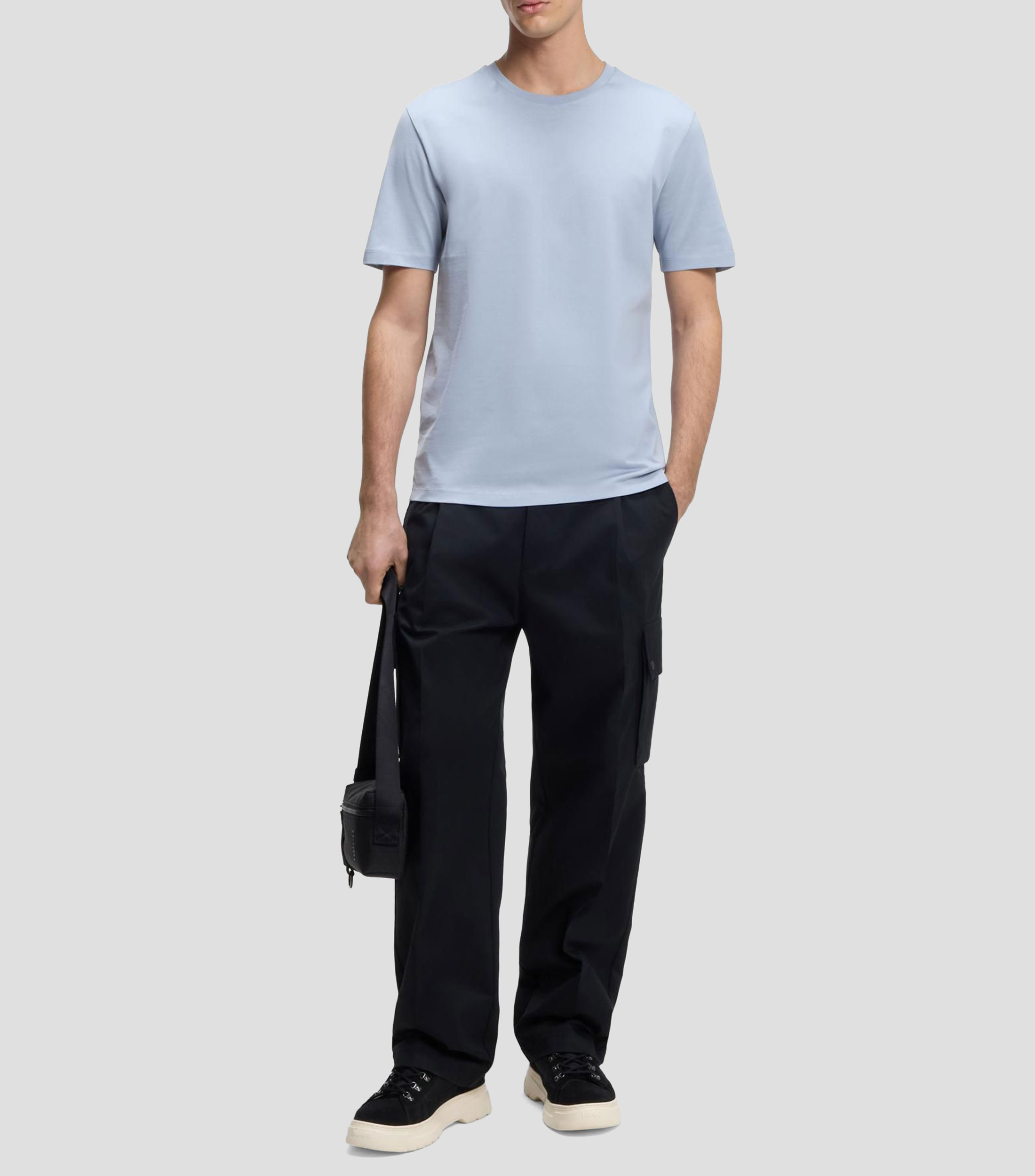 Playera slim de algodón mercerizado Hombre